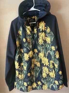 Saga Outerwear Co. Floral Quilted Jacket - Navy & Yellow